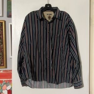 Gulf Traders multi color striped men’s long sleeve shirt w/ button down collar